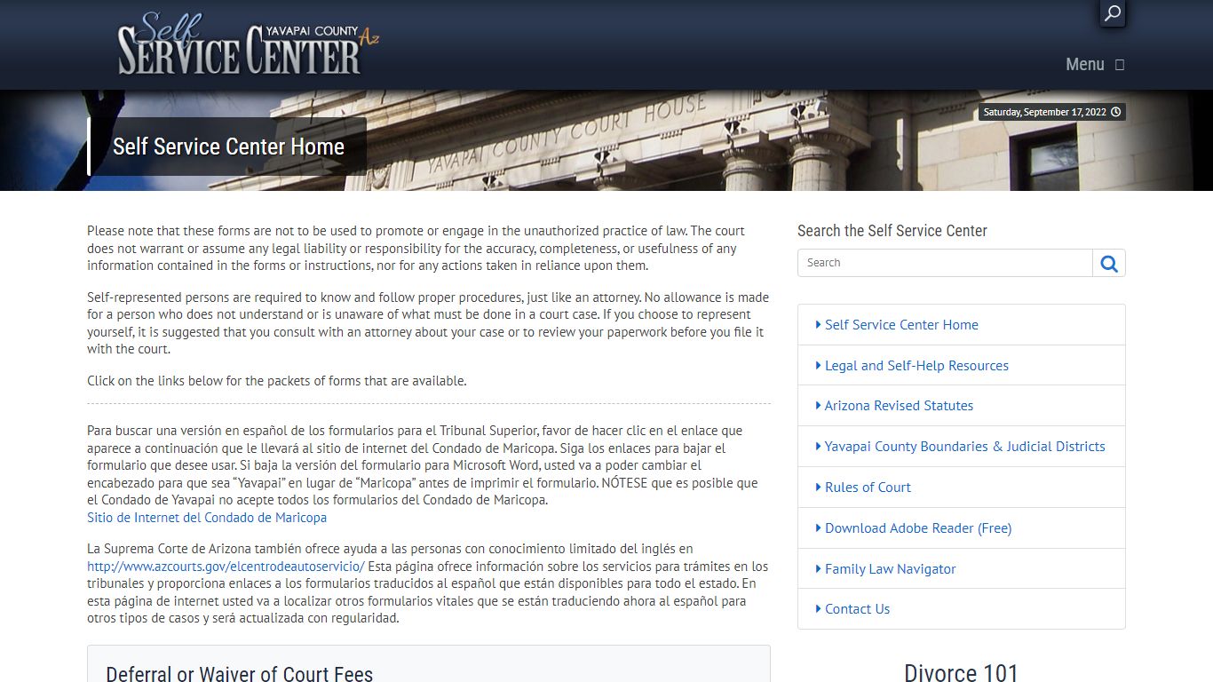 Self Service Center Home - courts.yavapaiaz.gov